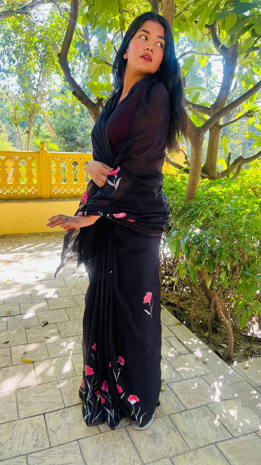 GULMOHAR HANDPAINTED SAREE