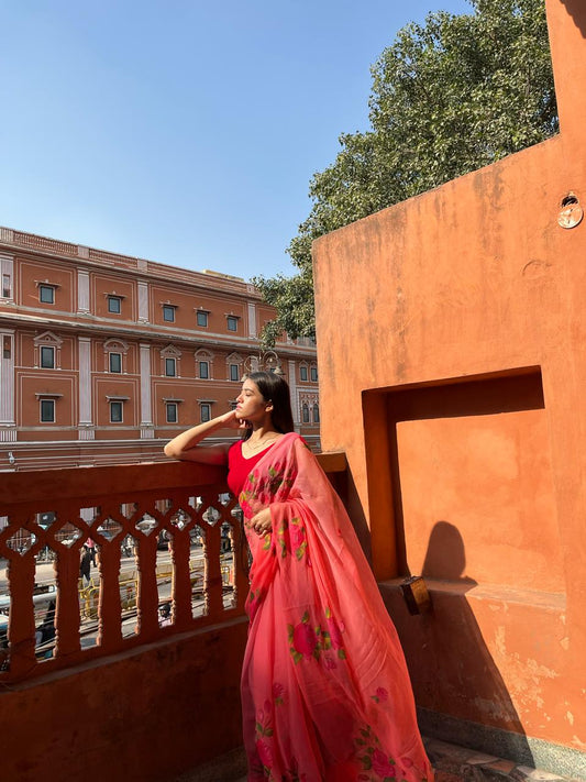 RANGREZ HANDPAINTED SAREE