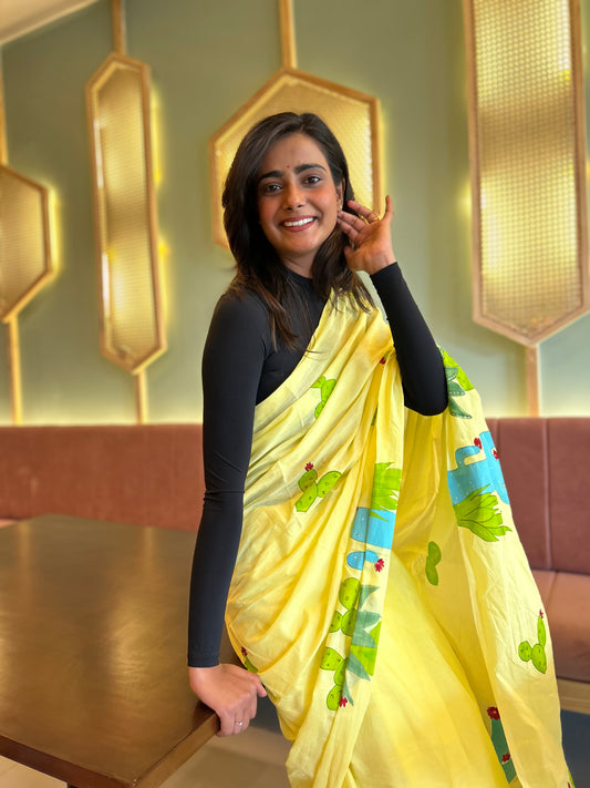 BLUSH HANDPAINTED SAREE