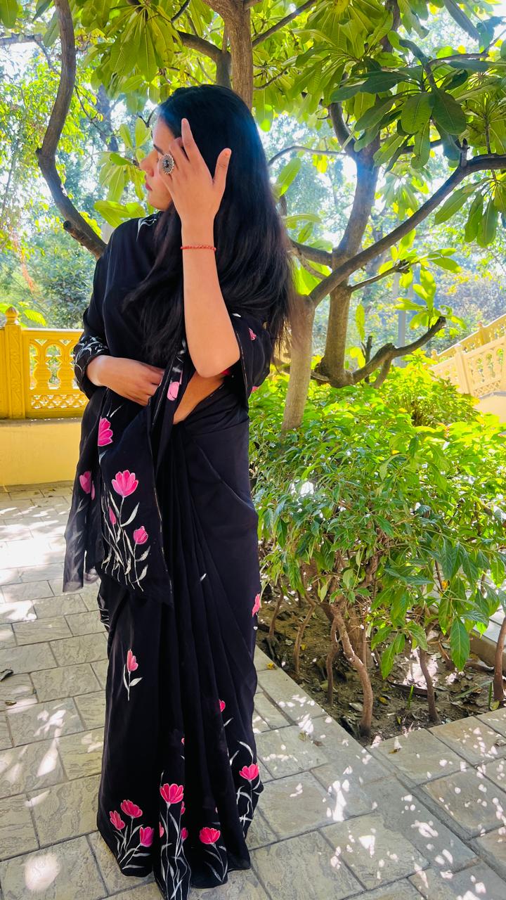 GULMOHAR HANDPAINTED SAREE