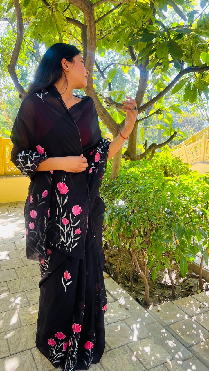 GULMOHAR HANDPAINTED SAREE