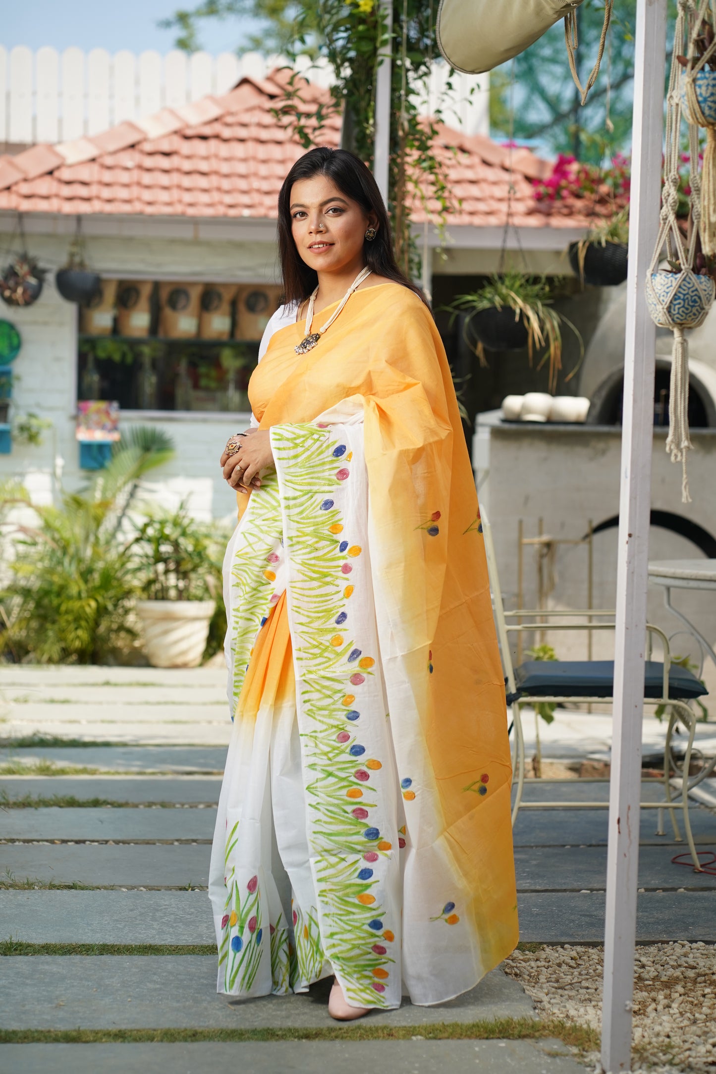 SUNSET HANDPAINTED SAREE