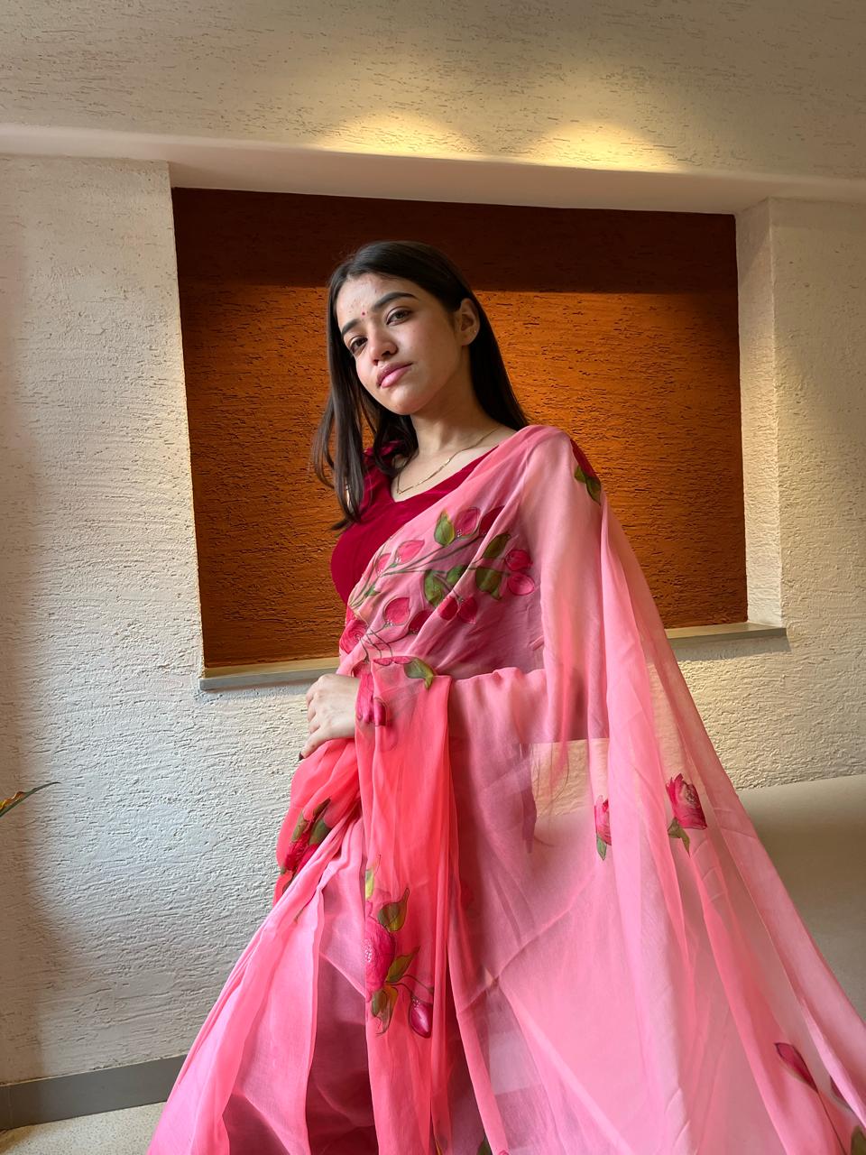RANGREZ HANDPAINTED SAREE