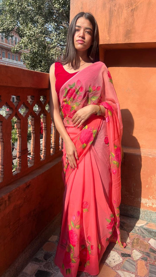 RANGREZ HANDPAINTED SAREE