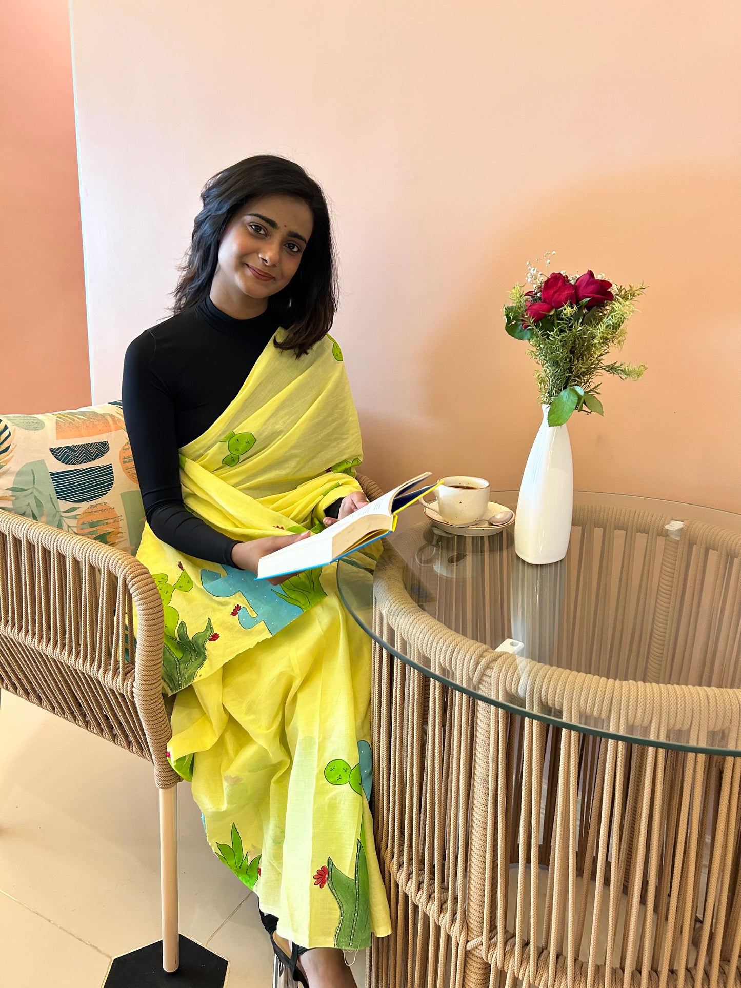BLUSH HANDPAINTED SAREE