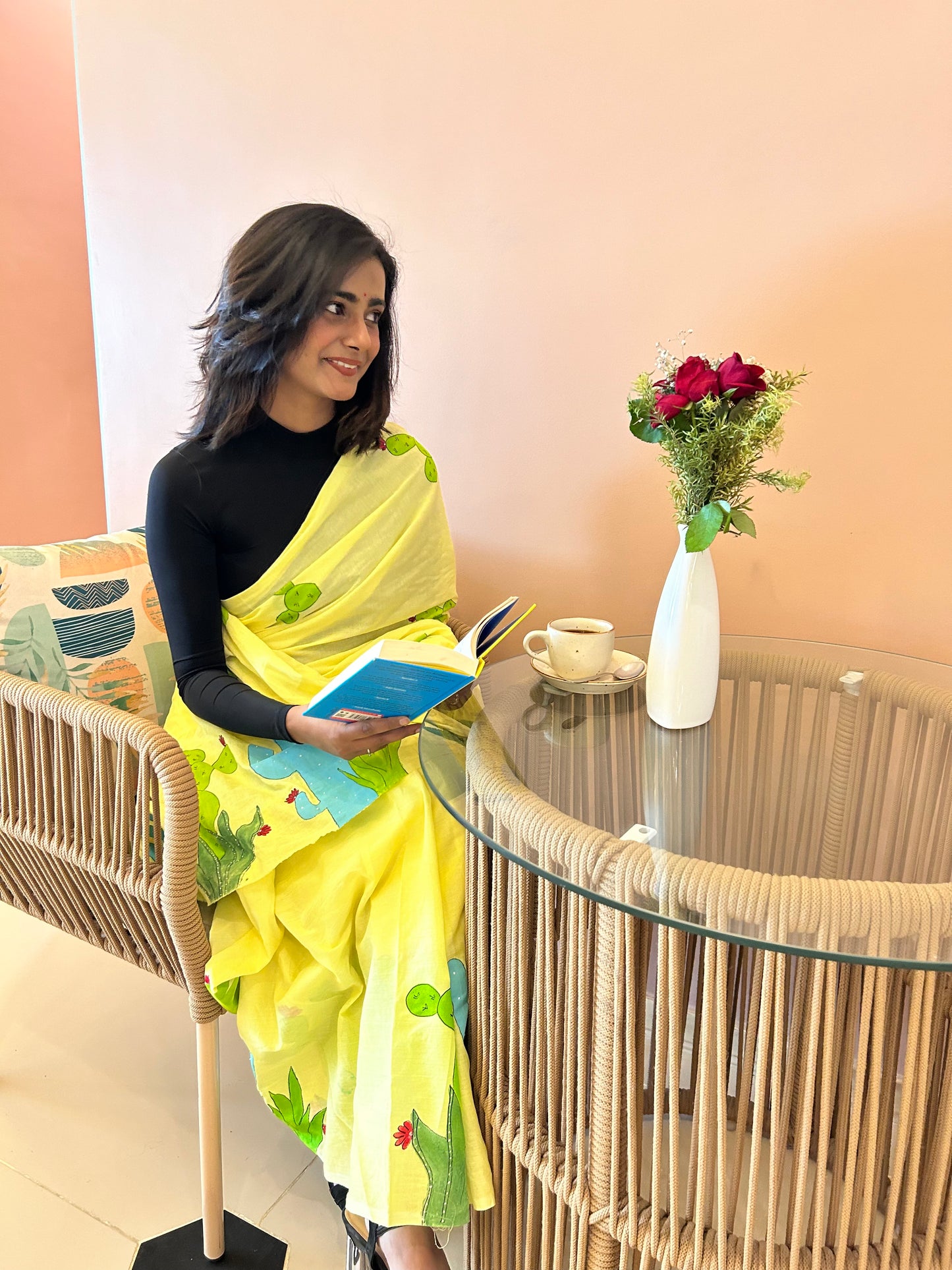 BLUSH HANDPAINTED SAREE